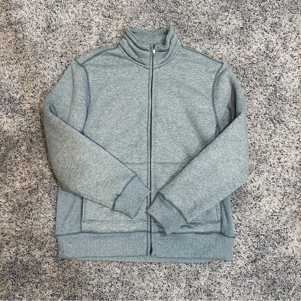 GAP Men’s Sherpa Full Zip Sweatshirt - Gray, size XL